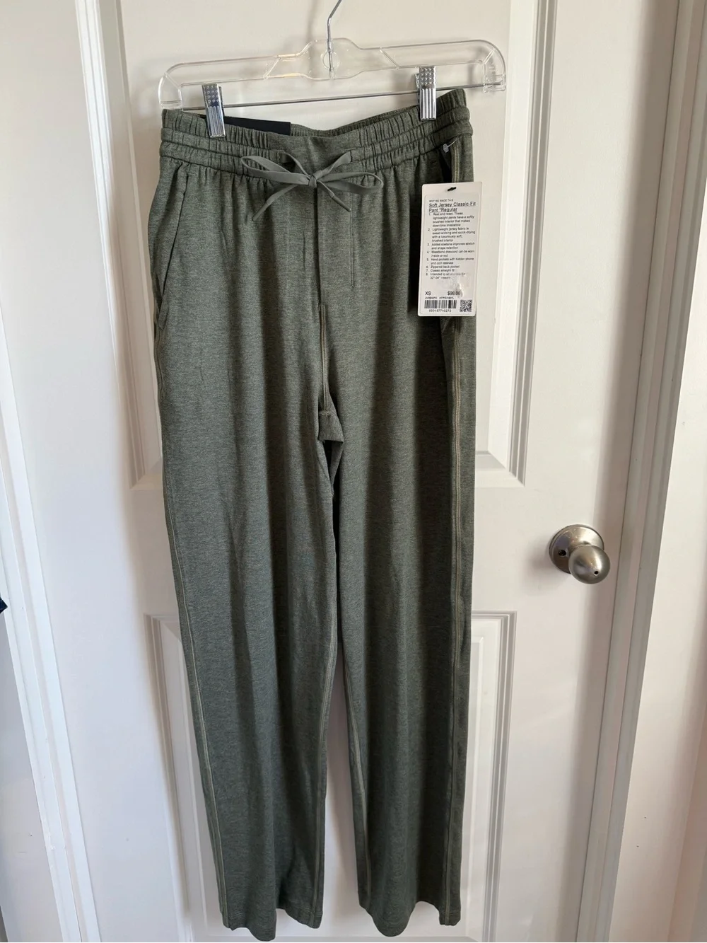NWT Lululemon Soft Jersey Classic-Fit Pant Regular Heathered Green XS